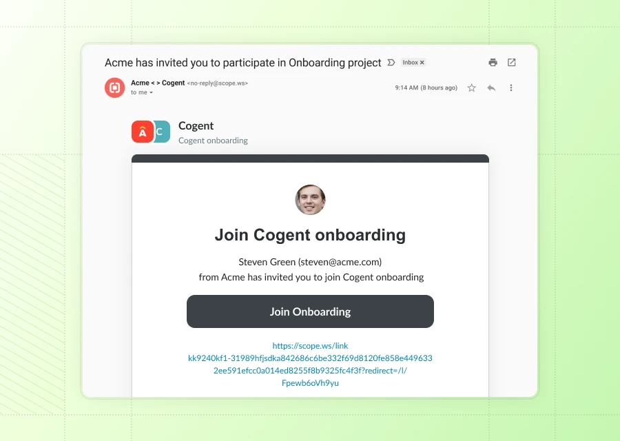 Magic links for customer login