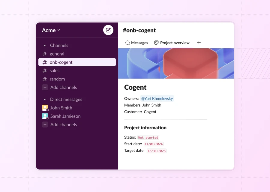 Auto-updated Slack canvases