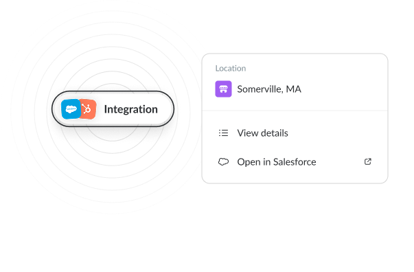 Native CRM integration for products and locations