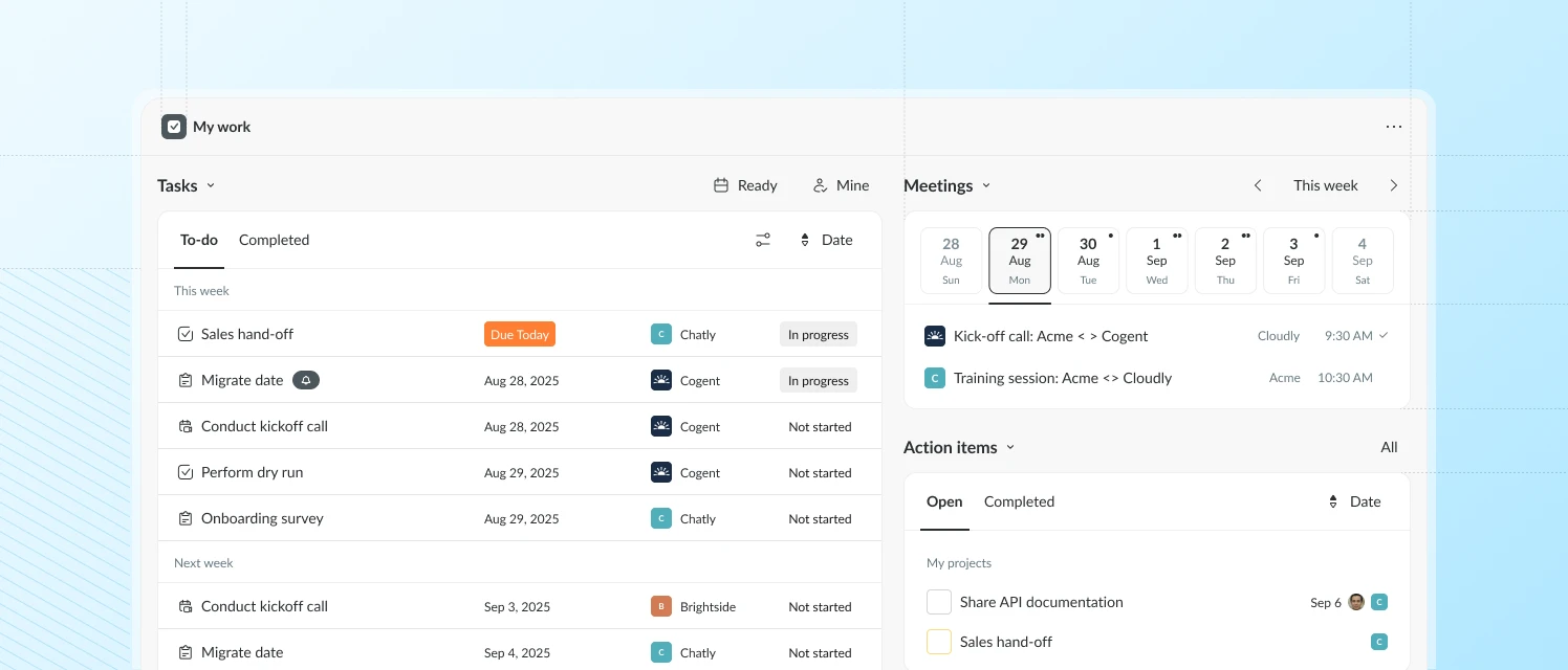 My Tasks Dashboard